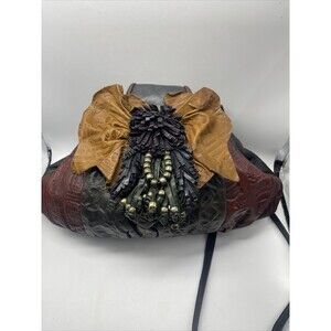 Vintage Hala Embossed Leather Bag